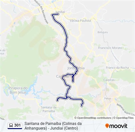 Rota da linha 301 horários paradas e mapas Santana De Parnaíba