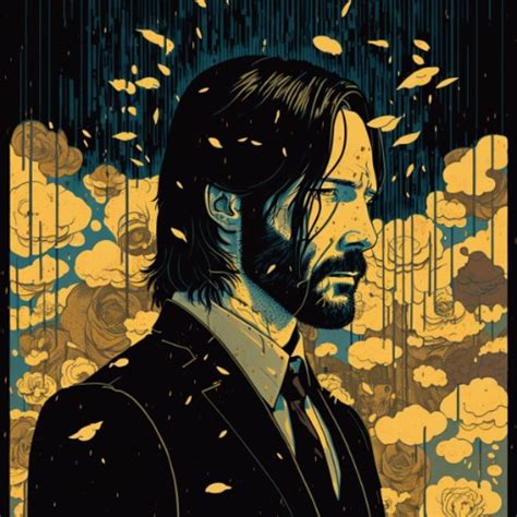 John Wick in the Art Style of Keith Negley
