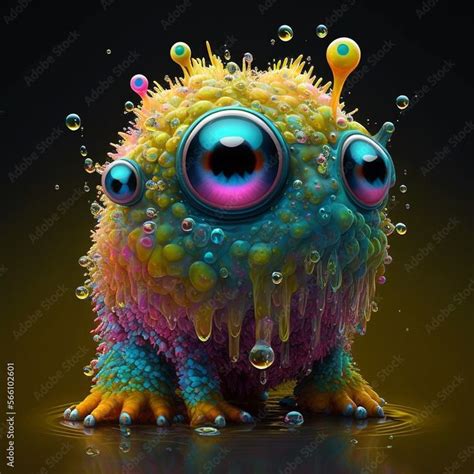 Slime Monster Zeichnungen Illustration Malerei