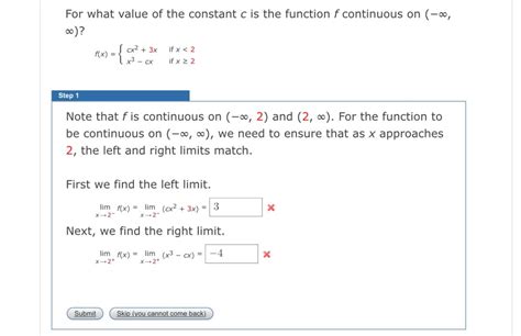 Answered For What Value Of The Constant C Is The… Bartleby