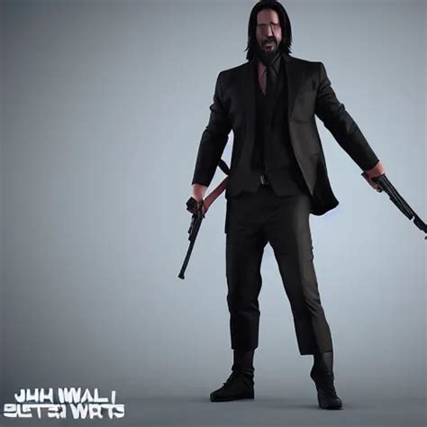 Full Body 3d Render Of John Wick As A Stylized Action Stable Diffusion