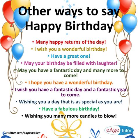 Other Ways To Say Happy Birthday Other Ways To Say Learn English