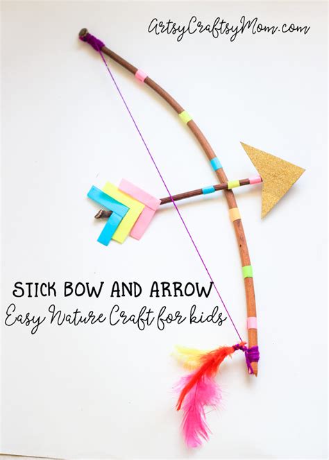 Stick Bow and Arrow Craft For Kids - Artsy Craftsy Mom