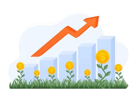 Premium Vector Compound Interest Money Growth Investment Blue Graphs