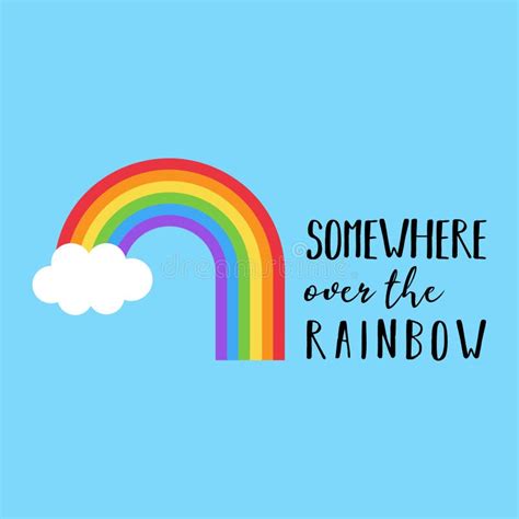 Somewhere Over The Rainbow Vector Illustration Stock Vector