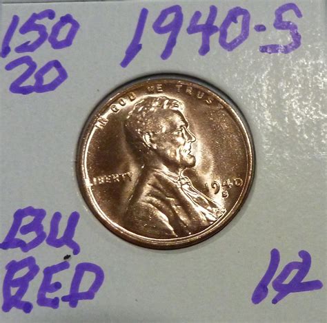 S Gem Bu Red Uncirculated Lincoln Wheat Cent For Sale