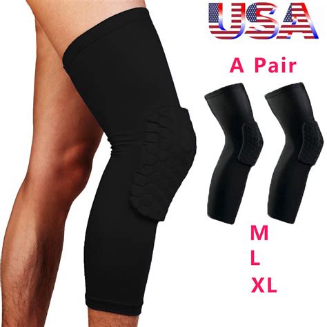 2 Pcs Basketball Knee Pads Antislip Sport Leg Sleeves Protector Gear Crashproof Ebay