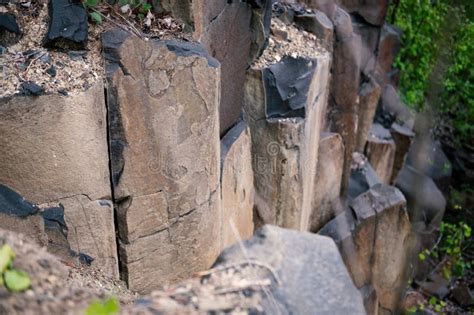 Basalt Pillars In An Abandoned Quarry Abandoned Basalt Quarry As A