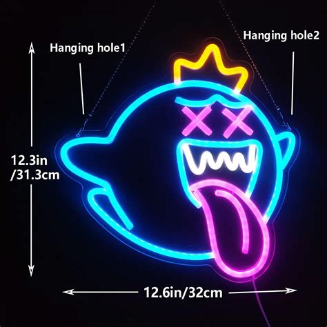 Gmmllg King Boo Letrero De Ne N Con Luz Led De Fantasma Con