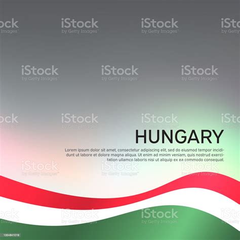 Abstract Waving Hungary Flag Creative Shining Background For Design Of Patriotic Holiday Cards