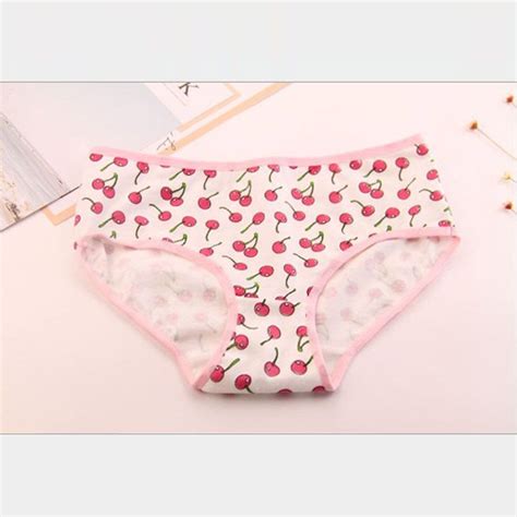 2019 Sexy Pink Cherry Strawberry Cotton Women Underwear Girls Briefs