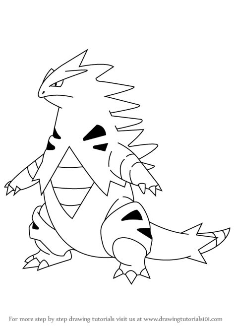 Learn How To Draw Tyranitar From Pokemon Pokemon Step By Step