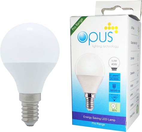 Opus Led W W Golf Ball Ses E Small Screw Cap Bulb Daylight