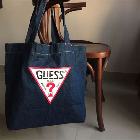 Vintage Guess Denim Tote Bag Womens Fashion Bags And Wallets Tote