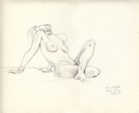 Female Nude N ORIGINAL Pencil Drawing Woman Nude
