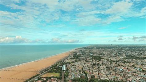 Chennai Aerial View Famous City India Stock Footage Video (100% Royalty ...