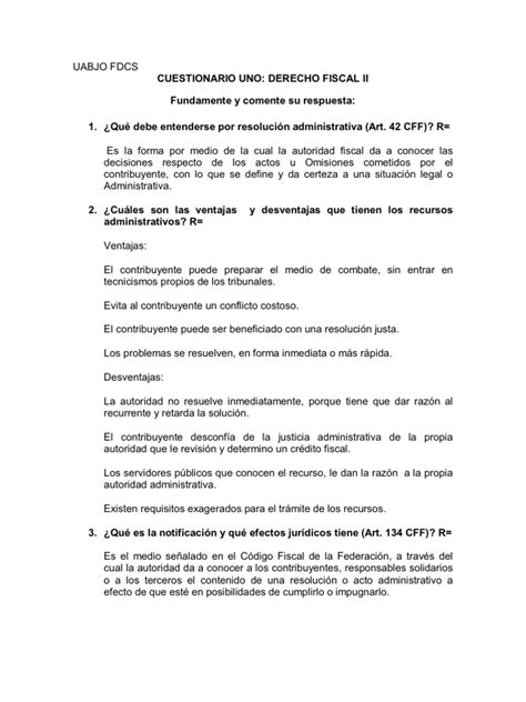 PDF CUESTIONARIO DE DERECHO FISCAL II DOKUMEN TIPS