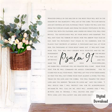 Psalm 91 Printable Psalms 91 Wall Art Psalm Wall Art Etsy