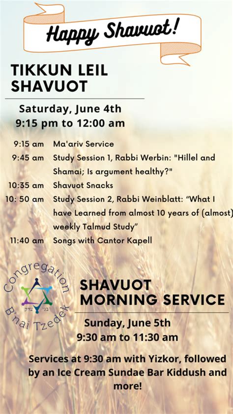 Tikkun Leil Shavuot Event Congregation B Nai Tzedek