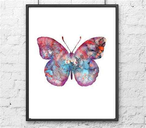 Watercolor Butterfly Art Print Set Insect Art Nature Wall - Etsy