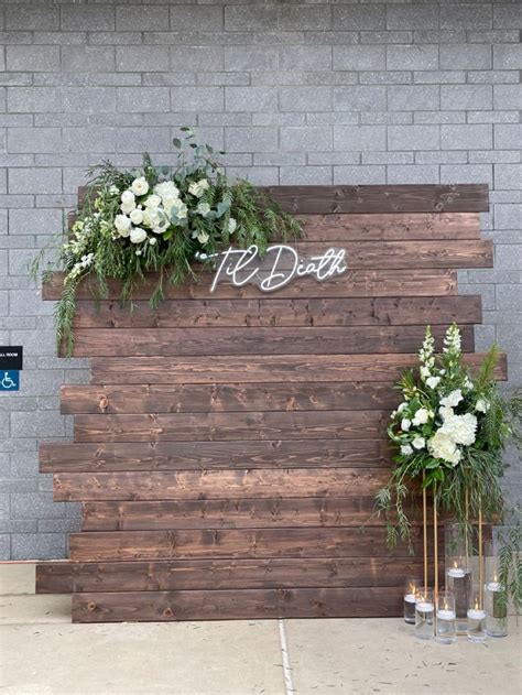 Rustic Inspired With White Florals Diy Wedding Backdrop Wood