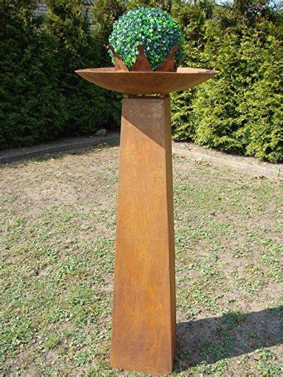 Säule mit Schale Rost Höhe kpl ca 128cm aus Metall Rostsäule