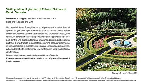 Giardini E Paesaggi Aperti Giardino Di Palazzo Grimani Ai Servi