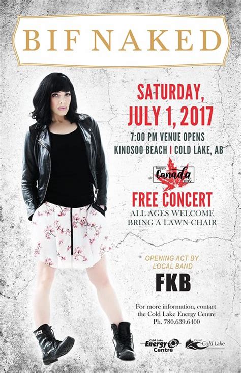 Bif Naked Holding Free Concert In Cold Lake For Canada Day My Lakeland Now