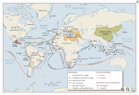 Overseas Exploration In The Th And Th Century Map