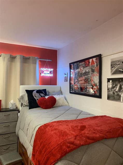 Dorm Room Red And White Inspo Luxury Dorm Room Dorm Room Designs