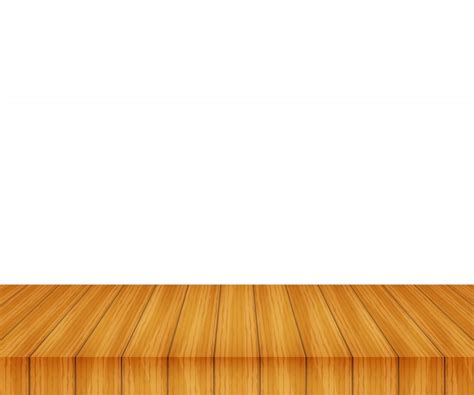 Vector De Mesa De Madera Sobre Fondo Blanco Vector Premium