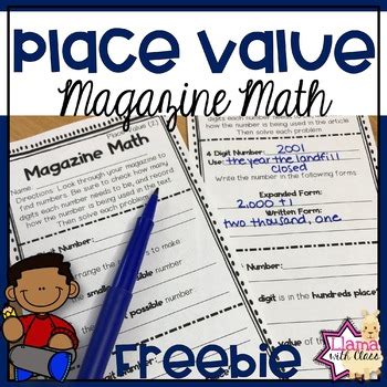 Place Value Magazine Scavenger Hunt Free By Llama With Class TpT