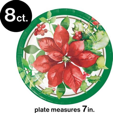 Cc Paper Art Perfect Poinsettia Plates 8 Pack 7 In King Soopers