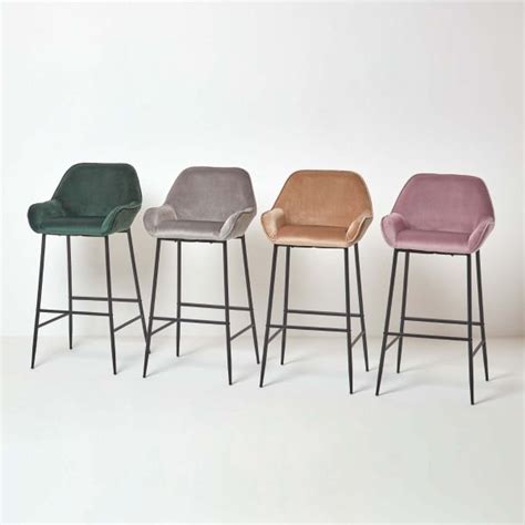 Eton Velvet Bar Stool Green