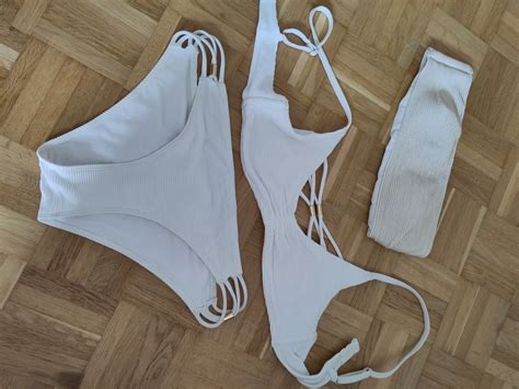 Bikini Weiss Mit Zwei Oberteilen Gr Sse Kaufen Auf Ricardo