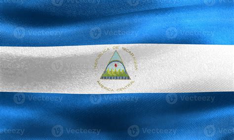 Ilustraci N D De Una Bandera De Nicaragua Bandera De Tela Ondeante