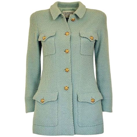 1996 Vintage Chanel Azure Wool Jacket At 1stdibs Vintage Chanel