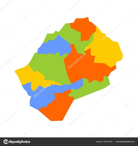 Lesotho Mapa Pol Tico Las Divisiones Administrativas Distritos Mapa