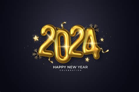 Happy New Year 2024 2024 концепция празднования нового года для баннера