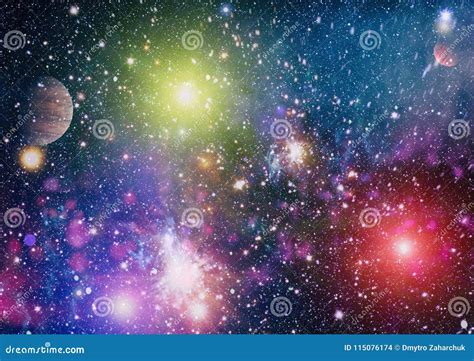 Pianeti Stelle E Galassie Nello Spazio Cosmico Che Mostra La Bellezza