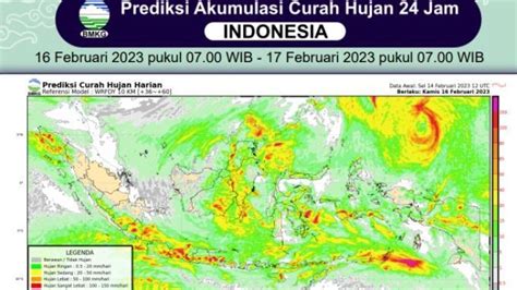 Prakiraan Hujan Di Indonesia Kamis 16 Februari 2023 BMKG Sultra Dan