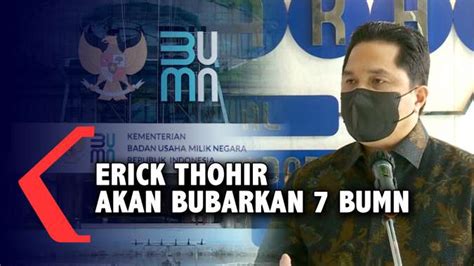 Erick Thohir Akan Bubarkan 7 BUMN Kenapa