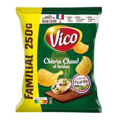 Chips chèvre chaud et herbes VICO le sachet de 250g à Prix Carrefour