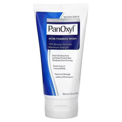 Panoxyl Acne Foaming Wash 10 Benzoyl Peroxide Maximum Strength 5 5