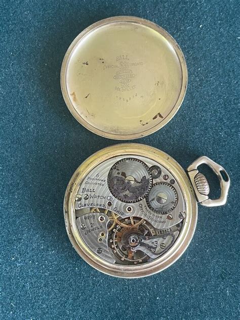 Ball Watch Vintage Railroad Grade 999b Mens 21j Pocket Watch Parts