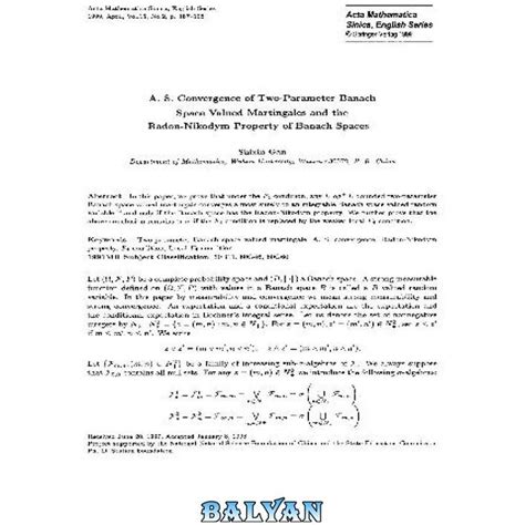 خرید و قیمت دانلود کتاب Convergence of two parameter banach space