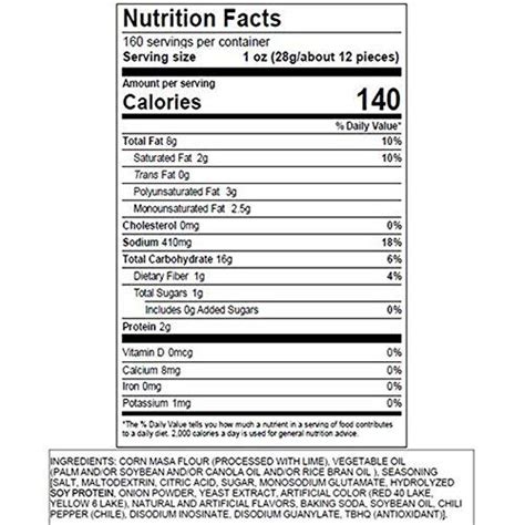 Takis Fuego Nutrition Facts | Besto Blog