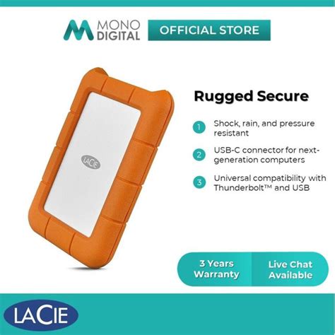 Seagate Lacie Rugged Secure 2tb Usb 31 Type C Portable Hard Drive