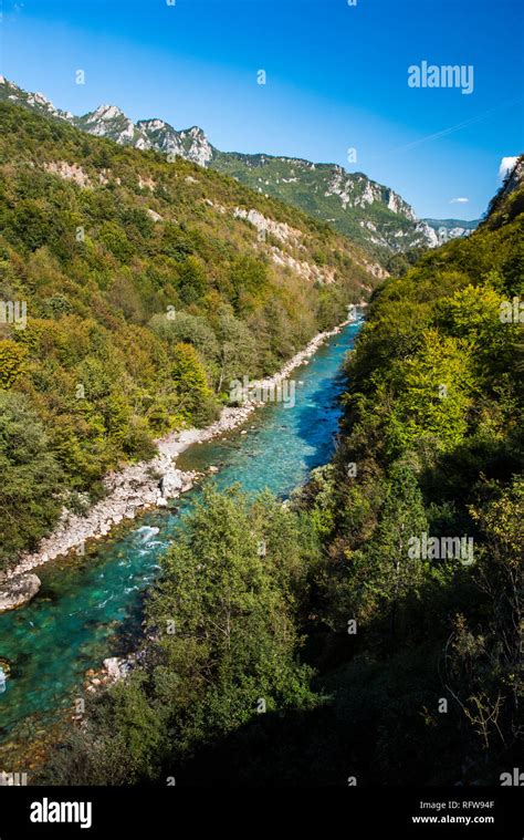 Tara River Canyon Gorge, Bosnia and Herzegovina border with Montenegro ...