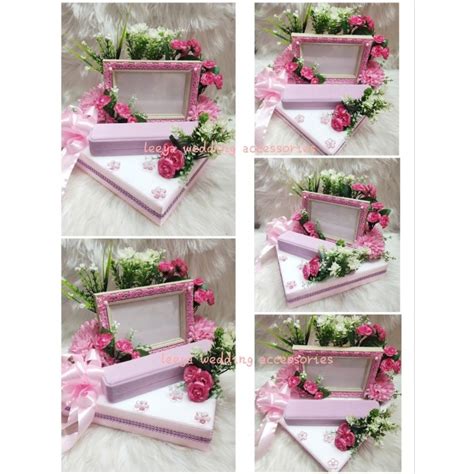 Gubahan Frame Mas Kahwin C W Bekas Rantai Tangan Light Pink Shopee